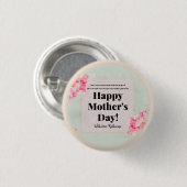  Floral Pastel Roze Paarse Moederdag Ronde Button 3,2 Cm (Voorkant /achterkant)