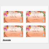 Floral Pastel Salmon Product Labels Monogram Logo (Vel)