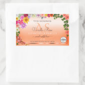 Floral Pastel Salmon Product Labels Monogram Logo (Tas)