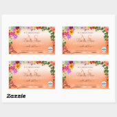 Floral Pastel Saumon Produit Étiquettes Monogramme (Feuille)
