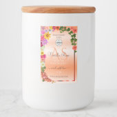 Floral Pastel Saumon Produit Étiquettes Monogramme (Devant)