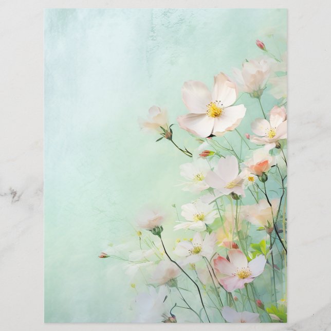 Floral Pastel Scrapbooking Papier (Voorkant)