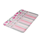 Floral Pastel Stripe Bathroom Bath Mat (Gekanteld)
