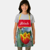 Floral Pastel Tulp Pink Bee Apron Schort (Insitu)