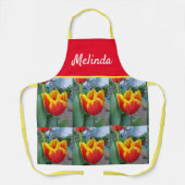  Floral Pastel Tulp Pink Bee Apron Schort (Voorkant)