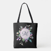 Floral Pastel Waterverf Flowers Monogram Draagtas (Achterkant)