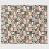 Floral Patchwork Patroon inpakpapier (Vlak)