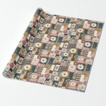 Floral Patchwork Patroon inpakpapier