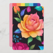 Floral Patern Roos Kaart (Voorkant / Achterkant)