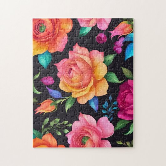 Floral Patern Roos Puzzel Legpuzzel (Verticaal)