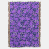 Floral patroon 15.Paars.b DBlue BG Deken (Voorkant Verticaal)