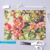 Floral Patroon 1 rode roze Waterverf Tissuepapier (Craft)