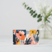 Floral patroon afsprakenkaartje (Staand voorkant)