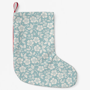 Floral patroon. bloemen op grijze blauwe achtergr kleine kerstsok