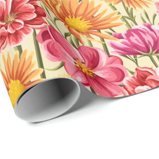 Floral patroon cadeaupapier (Rol Hoek)