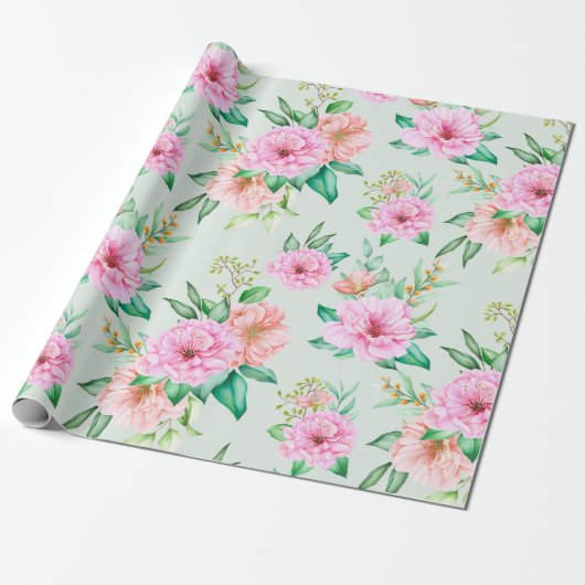 Floral patroon cadeaupapier (Uitgerold)
