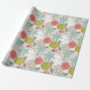 Floral patroon cadeaupapier