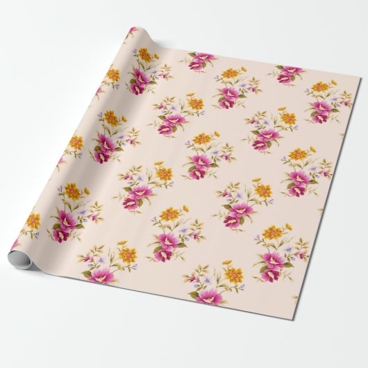 Floral patroon cadeaupapier (Uitgerold)