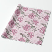 Floral patroon Cadeaupapier (Uitgerold)