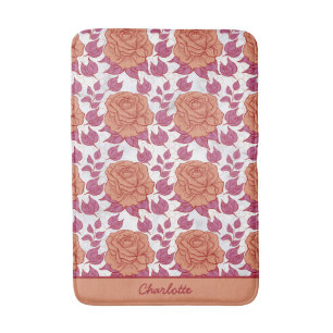 Floral patroon grote bloesem met gepersonaliseerde badmat