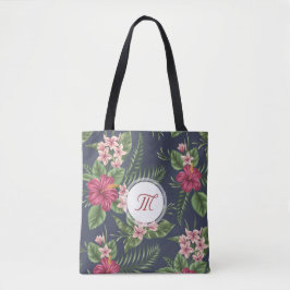Floral patroon Hibiscus Monogram Canvas tas