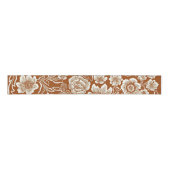 Floral Patroon in Caramel Kleur Grosgrain Lint (Voorkant)