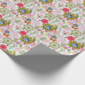Floral patroon in retro-stijl 2 cadeaupapier (Hoek)