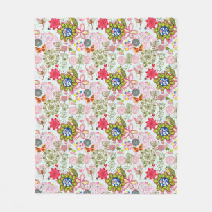 Floral patroon in retro-stijl 2 fleece deken