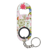 Floral patroon in retro-stijl 2 mini flessenopener (Achterkant)