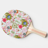 Floral patroon in retro-stijl 2 tafeltennisbatje (Zijkant)