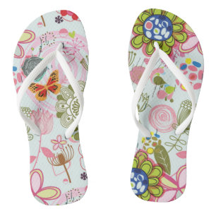 Floral patroon in retro-stijl 2 teenslippers