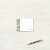 Floral patroon in retro-stijl 3 post-it® notes (Op bureau)