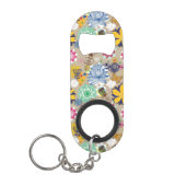 Floral patroon in retro-stijl 3 sleutelhanger flessenopener (Voorkant)