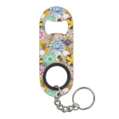 Floral patroon in retro-stijl 3 sleutelhanger flessenopener (Achterkant)