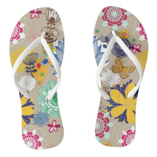 Floral patroon in retro-stijl 3 teenslippers