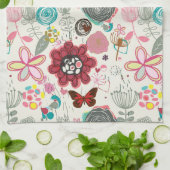 Floral patroon in retro-stijl 5 theedoek (Gevouwen)