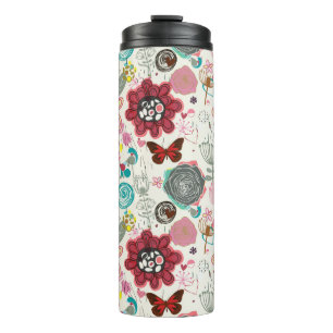 Floral patroon in retro-stijl 5 thermosbeker