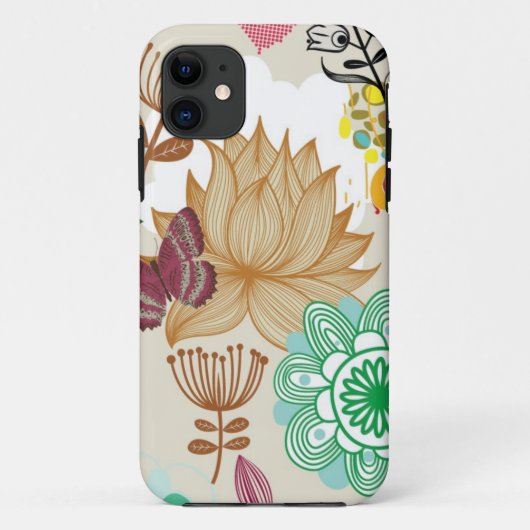 Floral patroon in retro-stijl Case-Mate iPhone case (Achterkant)