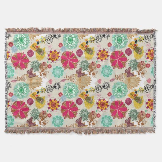 Floral patroon in retro-stijl deken (Voorkant)