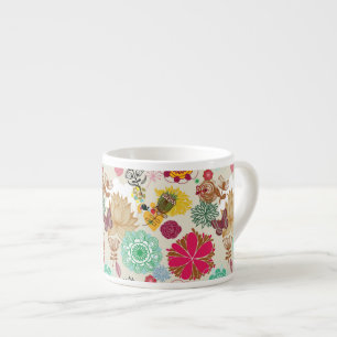 Floral patroon in retro-stijl espresso kop