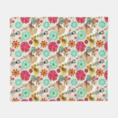 Floral patroon in retro-stijl fleece deken (Voorkant (Horizontaal))