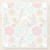 Floral patroon in retro-stijl glazen onderzetter (Achterkant)