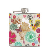 Floral patroon in retro-stijl heupfles (Voorkant)