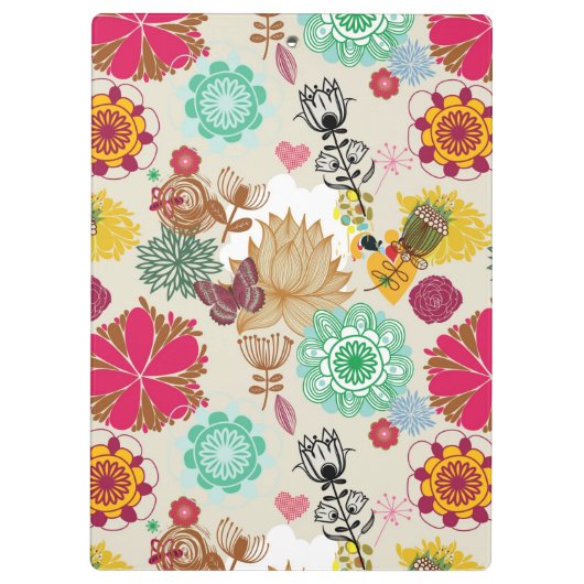 Floral patroon in retro-stijl klembord (Achterkant)