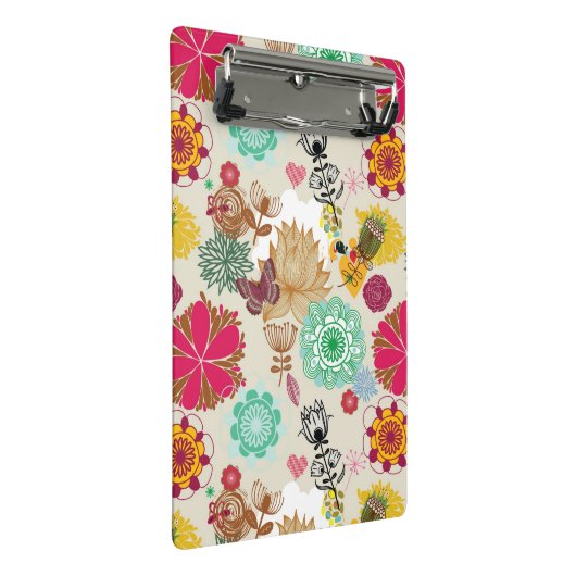 Floral patroon in retro-stijl mini klembord (Schuin)