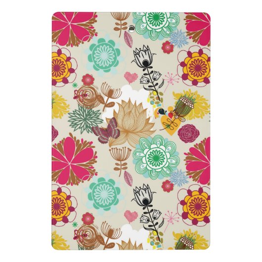 Floral patroon in retro-stijl mini klembord (Achterkant)
