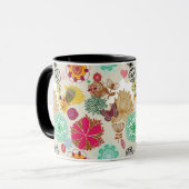 Floral patroon in retro-stijl mok (Voorkant links)