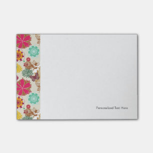 Floral patroon in retro-stijl post-it® notes
