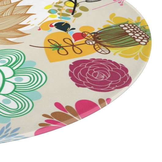 Floral patroon in retro-stijl snijplank (Hoek)