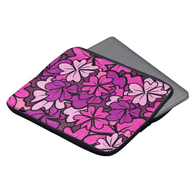 Floral patroon laptop sleeve (Voorkant top)